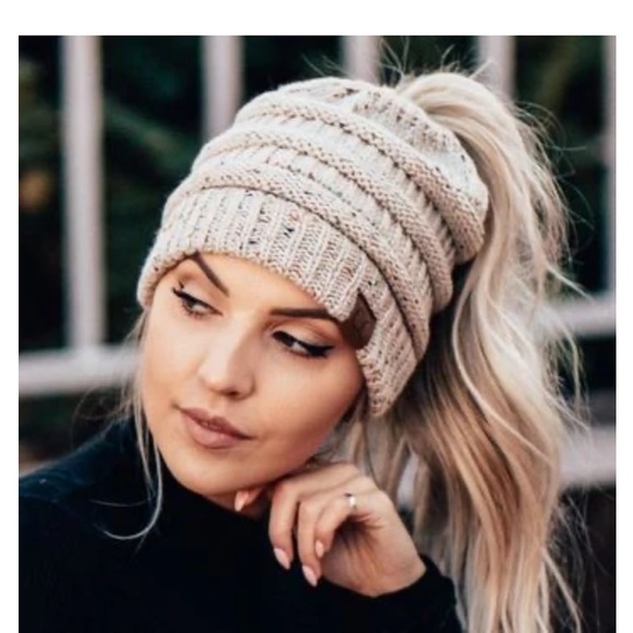 Beige C.C Beanie Hat - Picture 4 of 5